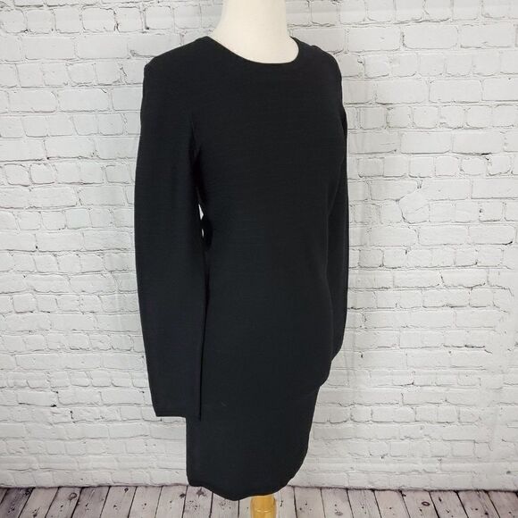 LINE Ribbed Dress Long Sleeve Black S - Picture 3 of 5